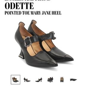 John Fluevog Black Pointed Toe Heels
